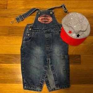 Overalls and Crown & Ivy hat